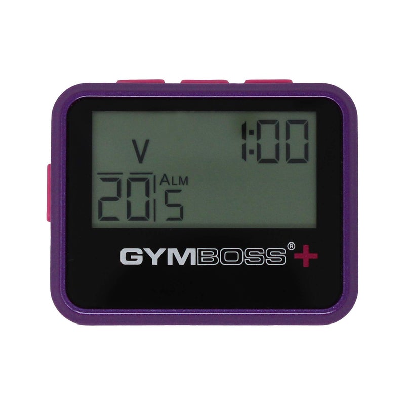 Gymboss جيمبوس بلس مؤقت الفواصل وساعة التوقيت وحزام ساعة جيمبوس - حزمة (بنفسجي/وردي) - Image 2